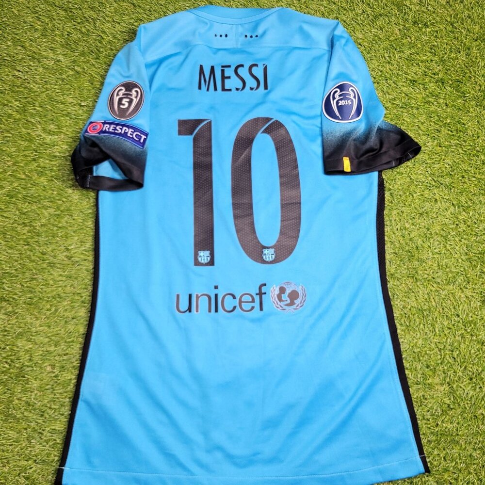 Messi Barcelona PLAYER ISSUE UEFA 2015 2016 Away Soccer Jersey M SKU# 658787-426